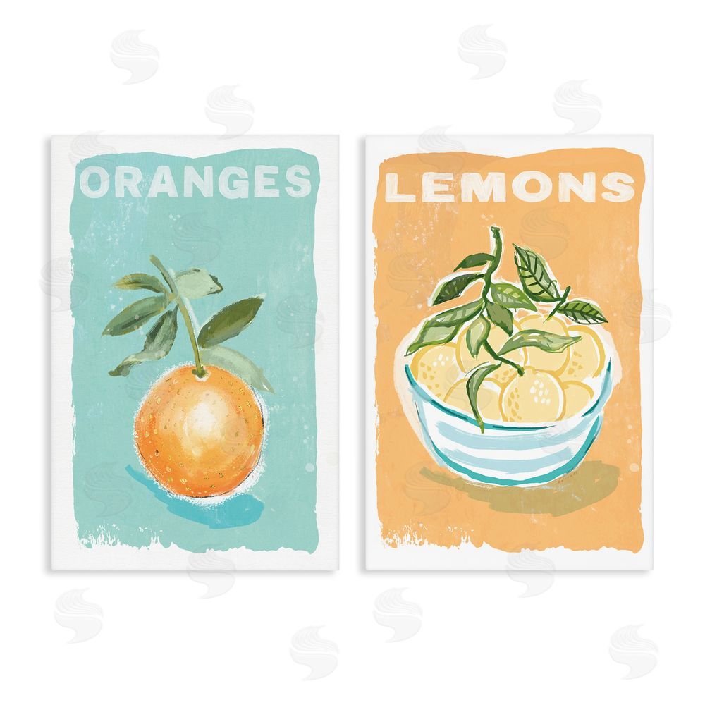 Chad Barrett Citrus Twist Motif Stretched Canvas Wall Art Print