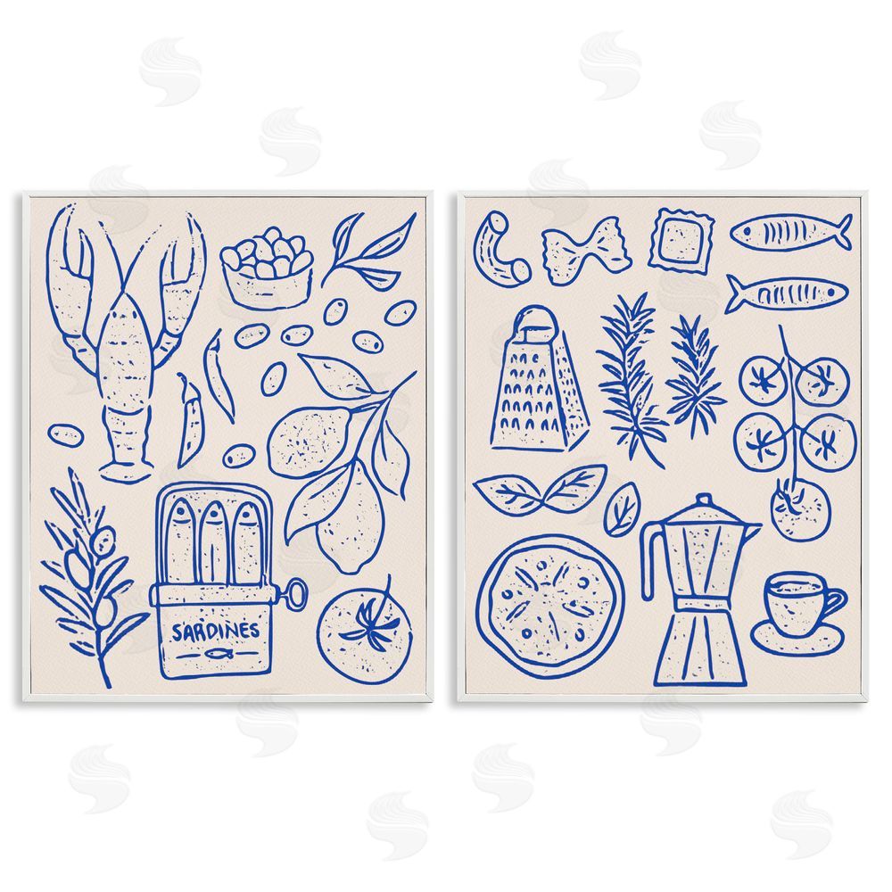 Camila Juncos Mediterranean Kitchen Simplicity White Framed Giclee Wall Art Print