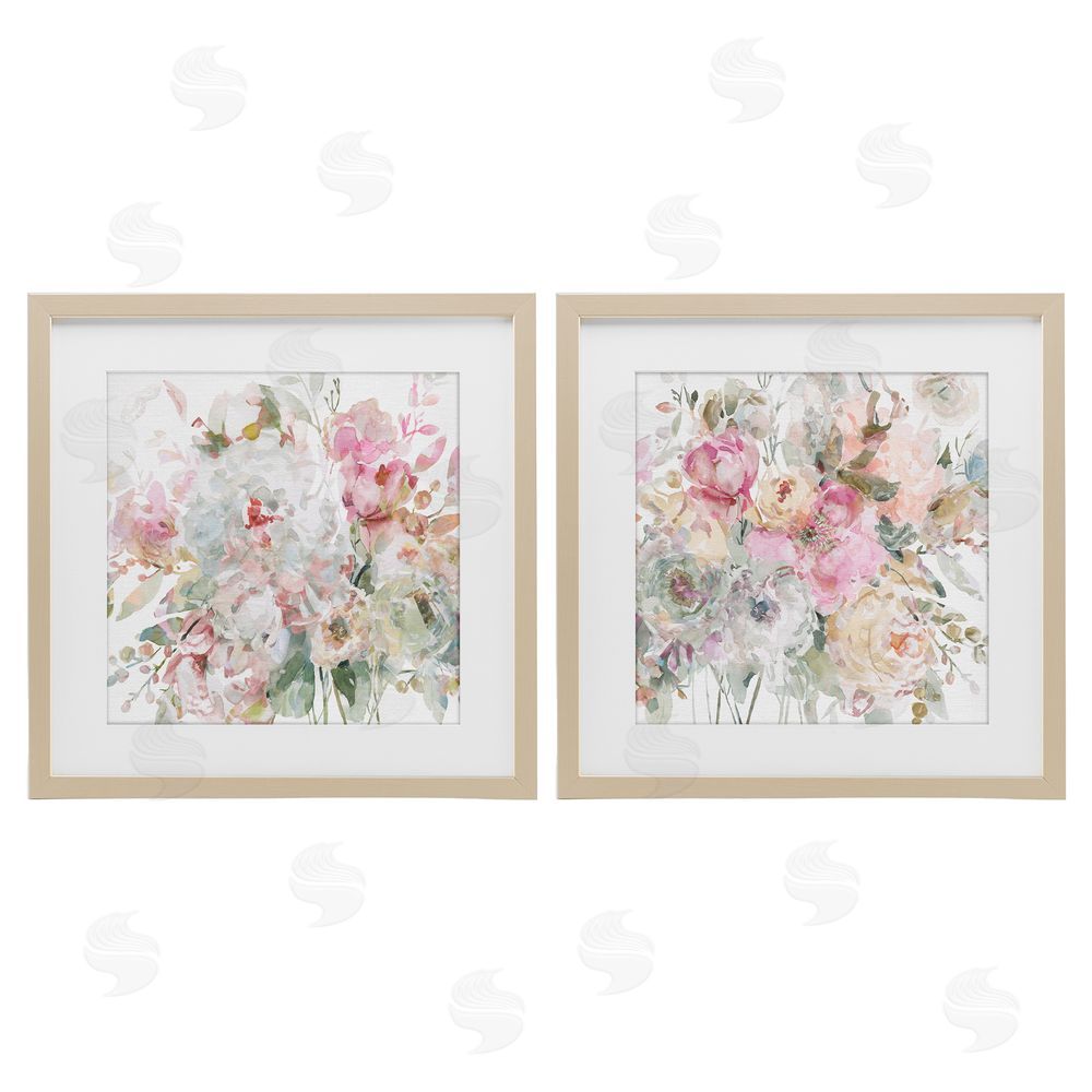 Carol Robinson Romantic Blush Botanicals Brown Framed Print Under Glass Wall Art