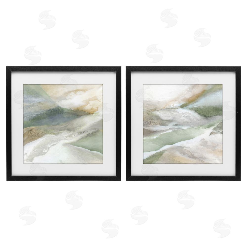 Carol Robinson Serene Misty Valley Abstraction Black Framed Print Under Glass Wall Art