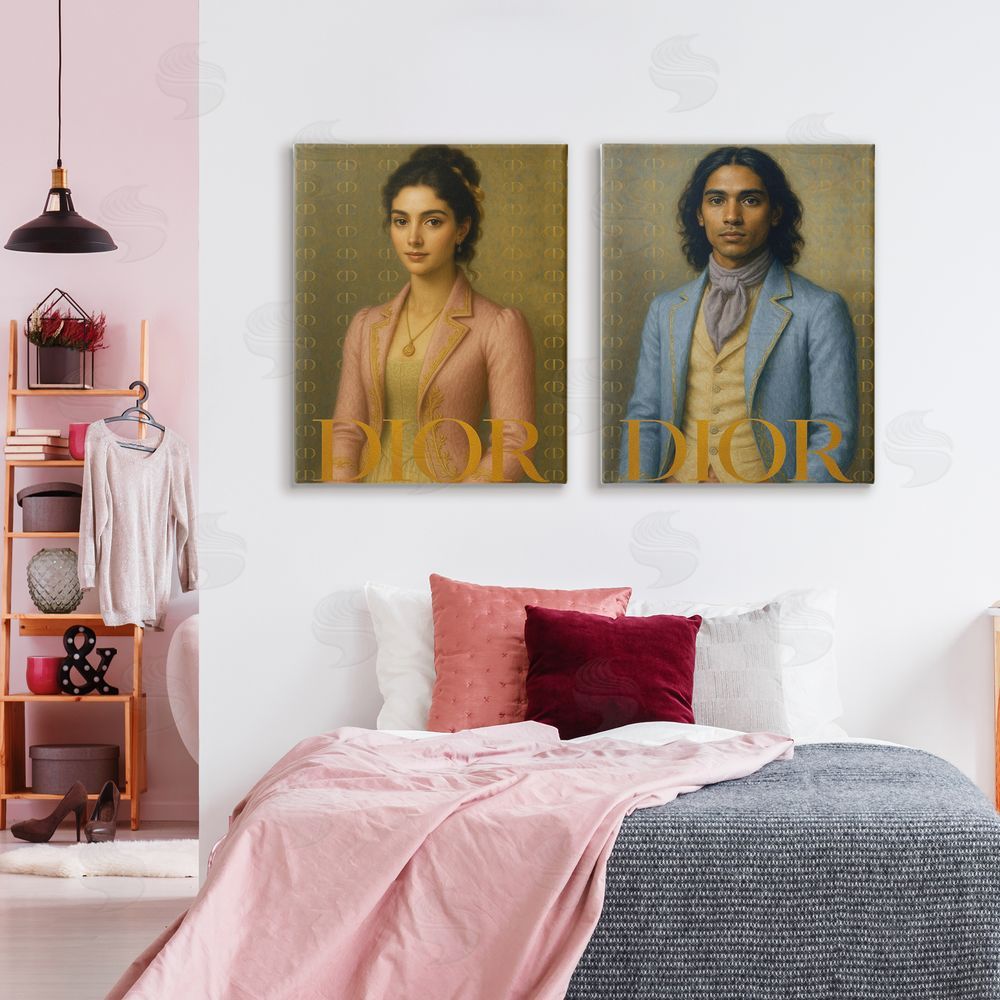 Looking Good Licensing Iconic Vintage Fashion Models Canvas Wall Art Print in Room