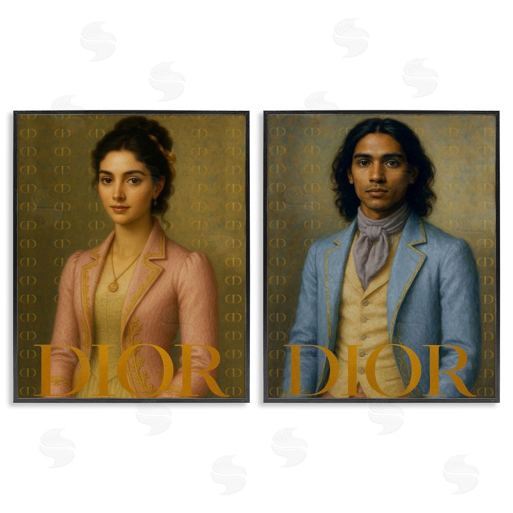 Looking Good Licensing Iconic Vintage Fashion Models Black Framed Giclee Wall Art Print