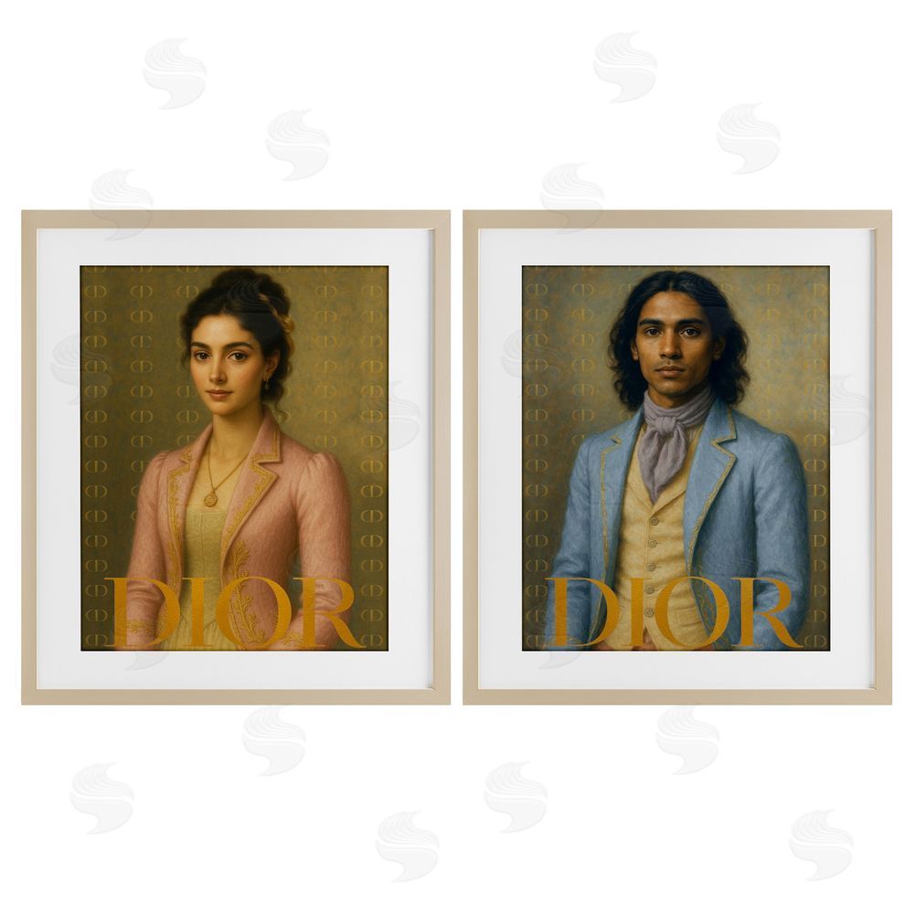 Looking Good Licensing Iconic Vintage Fashion Models Birch Framed Print Under Glass Wall Art