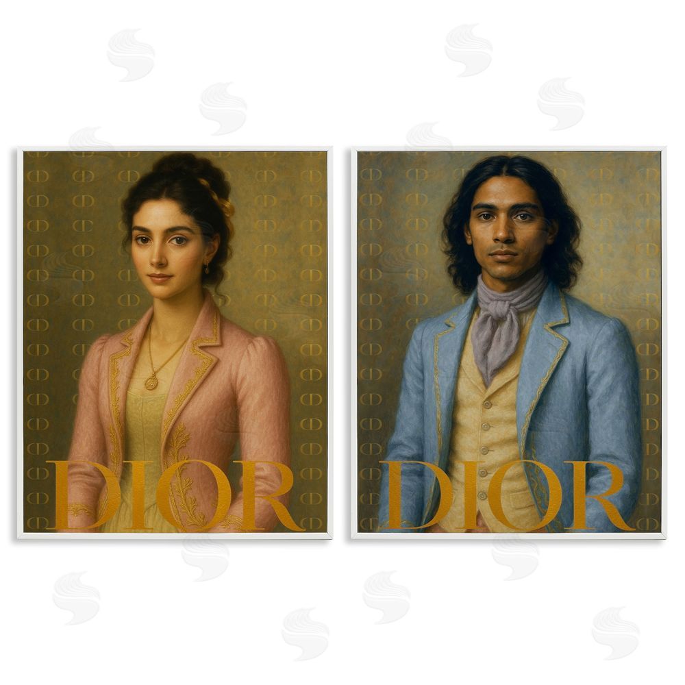 Looking Good Licensing Iconic Vintage Fashion Models White Framed Giclee Wall Art Print