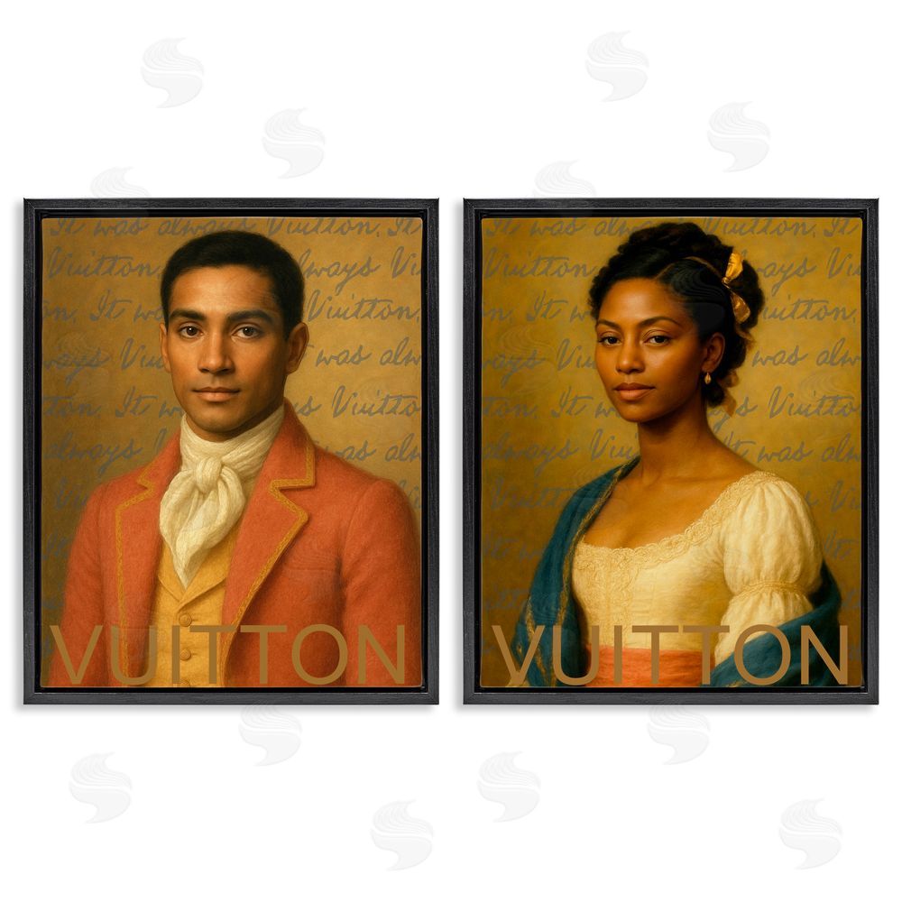 Looking Good Licensing Vintage Fashion Pair Black Floating Frame Canvas Wall Art Print
