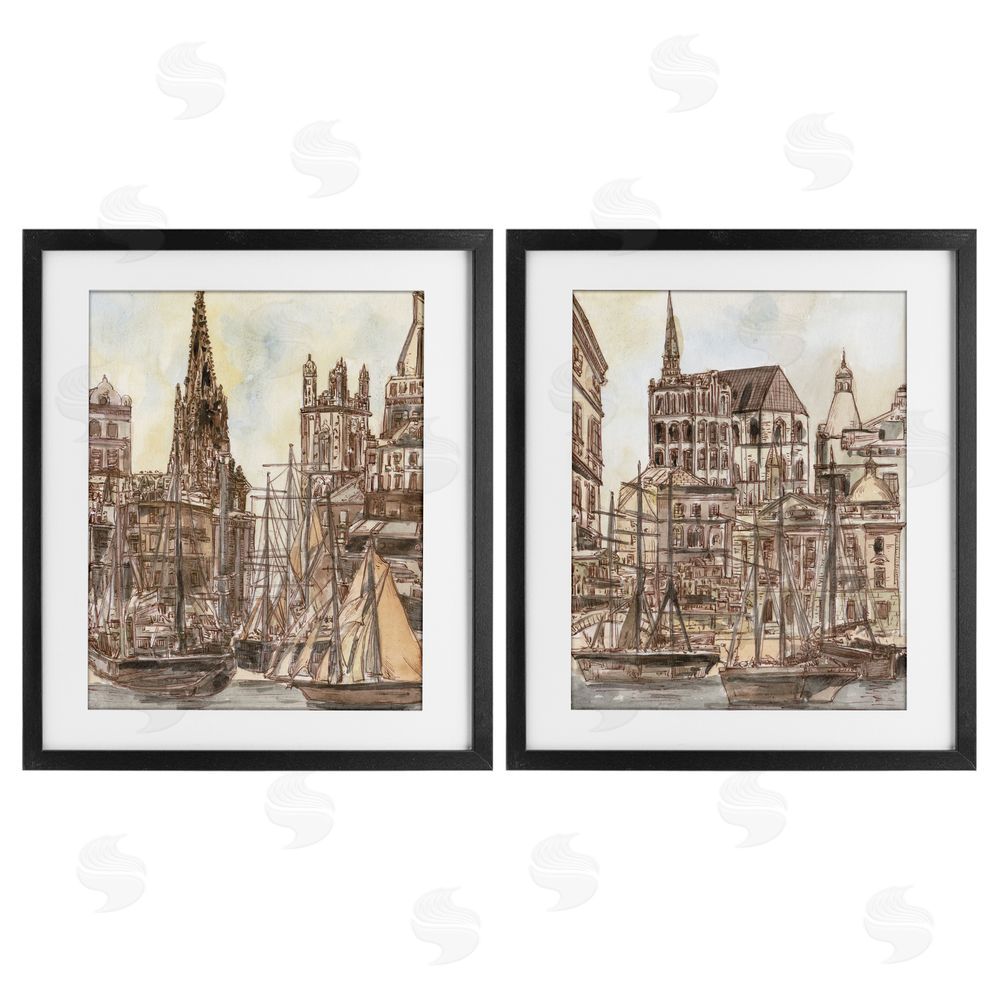 World Art Group Salted Remnants Pier Black Framed Print Under Glass Wall Art