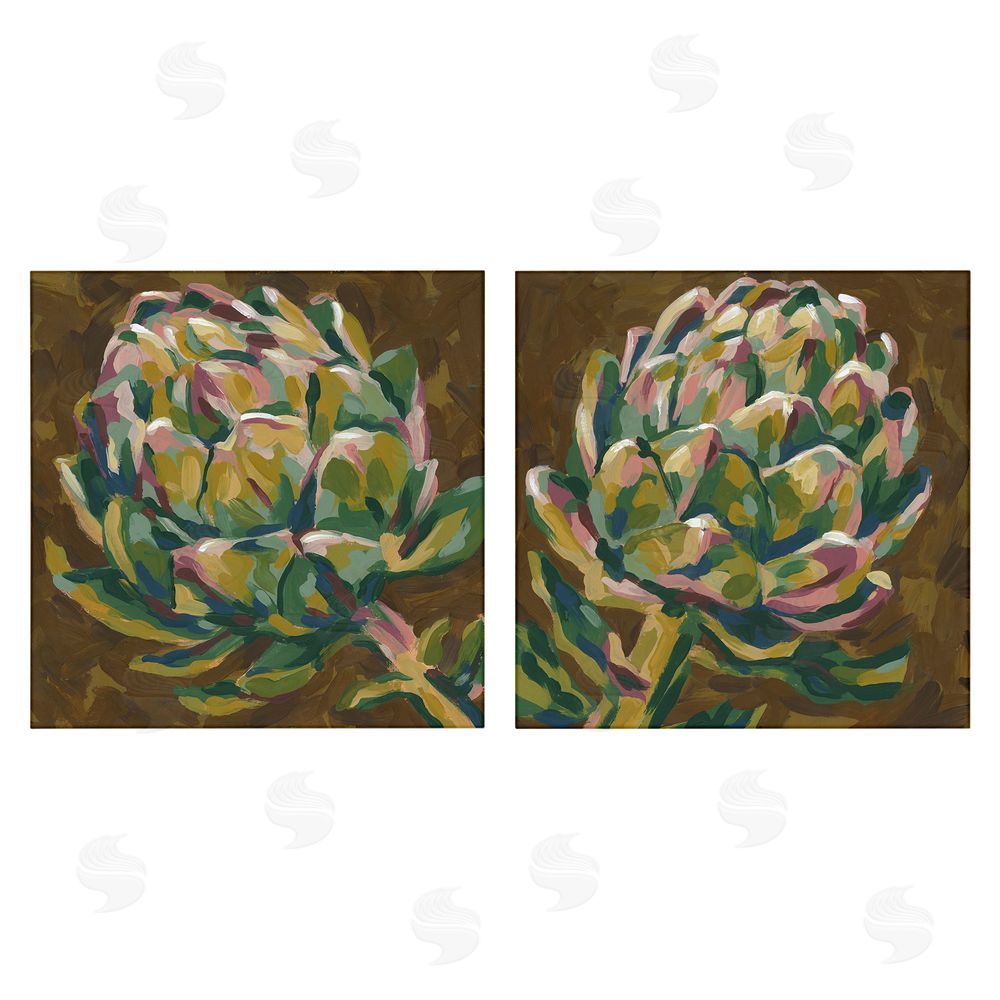 June Erica Vess Botanical Artichoke Study Stretched Canvas Wall Art Print