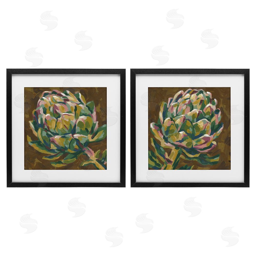 June Erica Vess Botanical Artichoke Study Black Framed Print Under Glass Wall Art