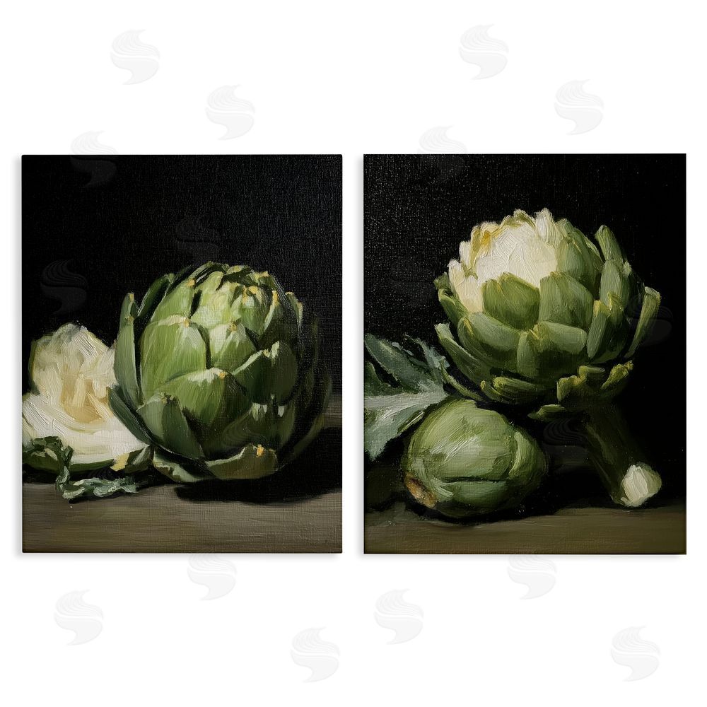 Paula Freeman Classic Artichoke Still Life Stretched Canvas Wall Art Print