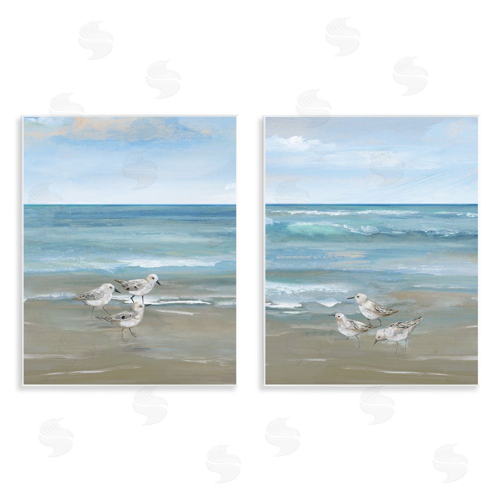 Nan Seaside Sanderlings at Dawn Wooden Wall Plaque Art Print