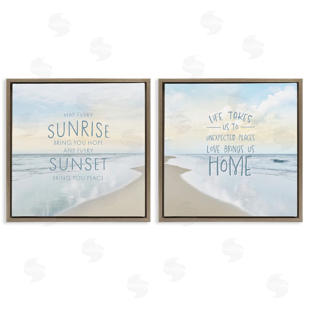 Natalie Carpentieri Beautiful Beach Inspirations Brown Floating Frame Canvas Wall Art Print