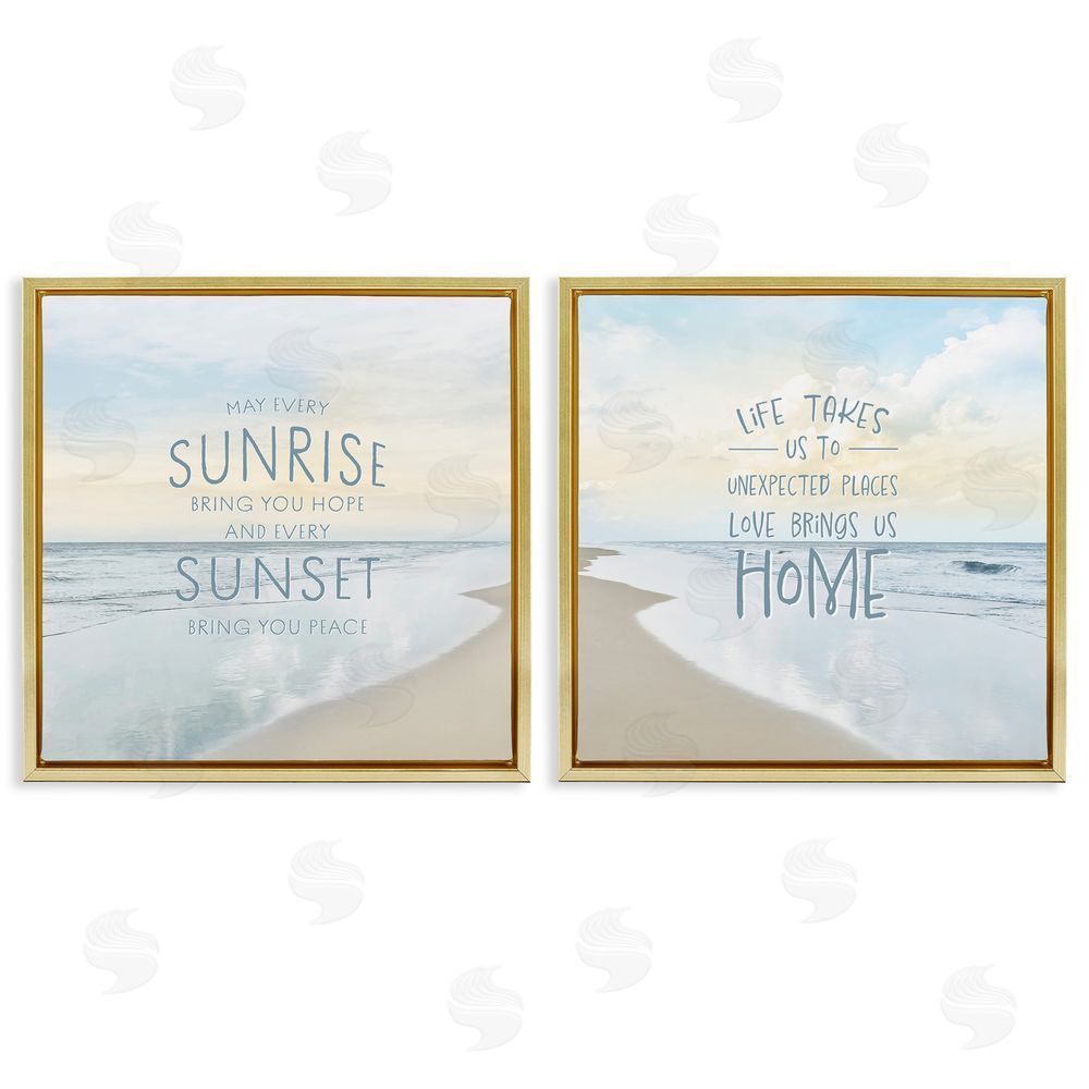 Natalie Carpentieri Beautiful Beach Inspirations Gold Floating Frame Canvas Wall Art Print