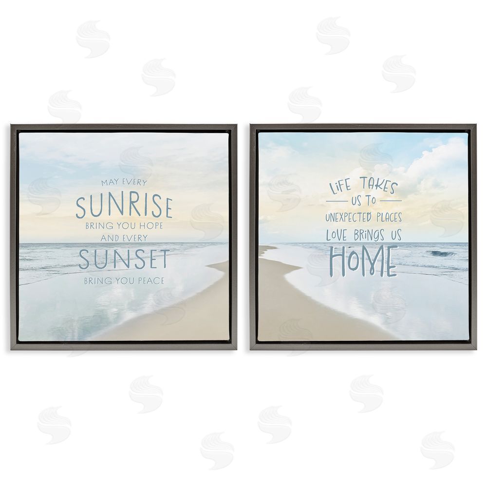 Natalie Carpentieri Beautiful Beach Inspirations Gray Floating Frame Canvas Wall Art Print
