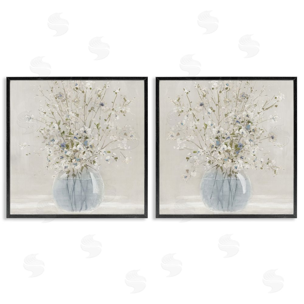 Carol Robinson Delicate Glass Vase Bouquet Black Framed Giclee Wall Art Print