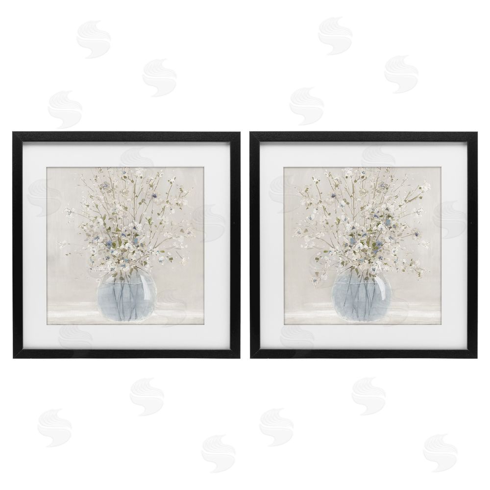 Carol Robinson Delicate Glass Vase Bouquet Black Framed Print Under Glass Wall Art