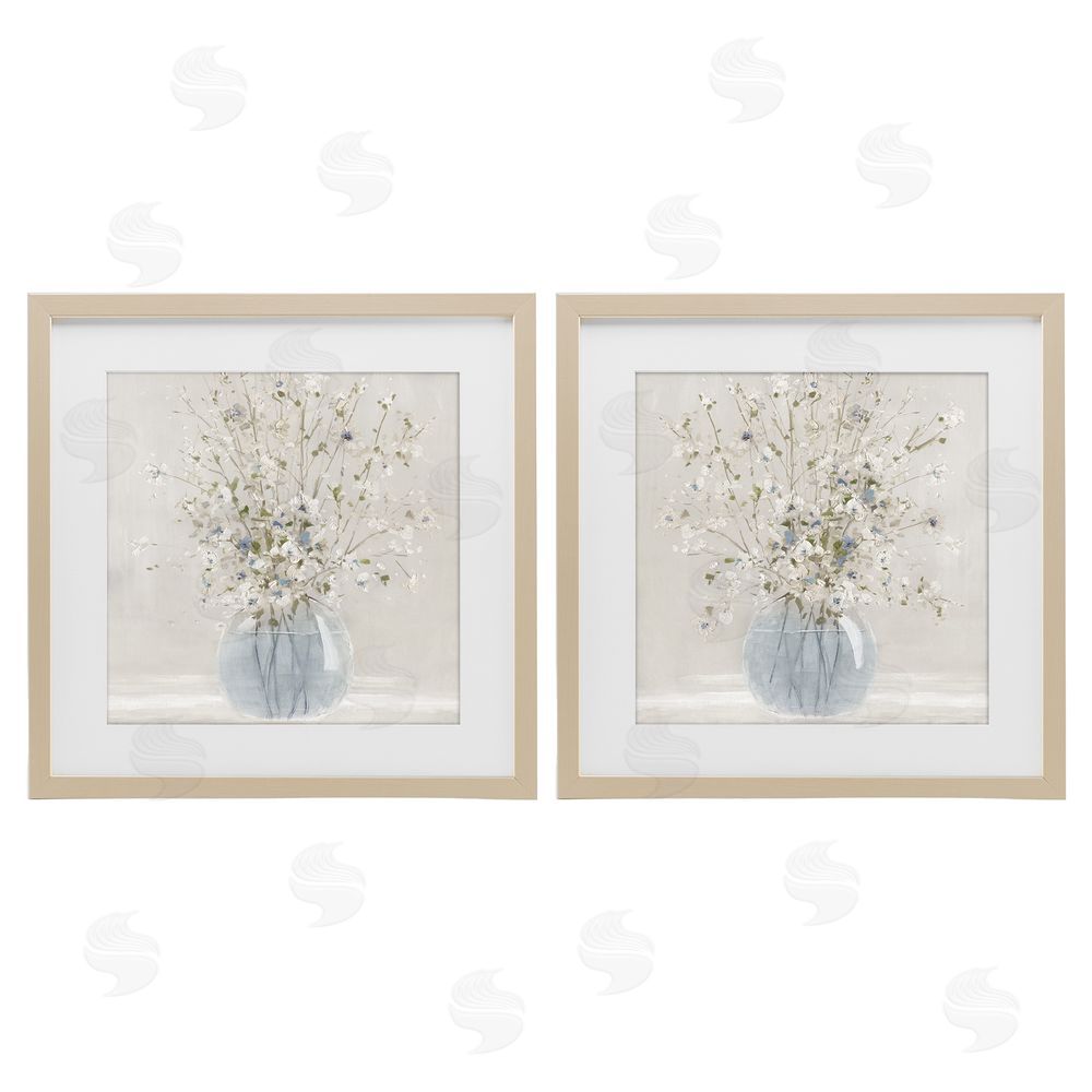 Carol Robinson Delicate Glass Vase Bouquet Brown Framed Print Under Glass Wall Art