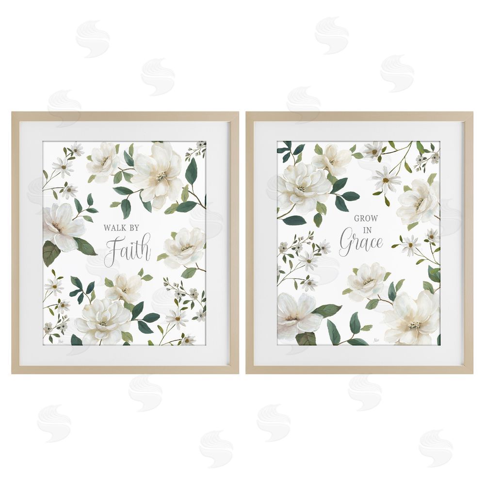Nan Spiritual Faith Sayings with Florals Brown Framed Print Under Glass Wall Art