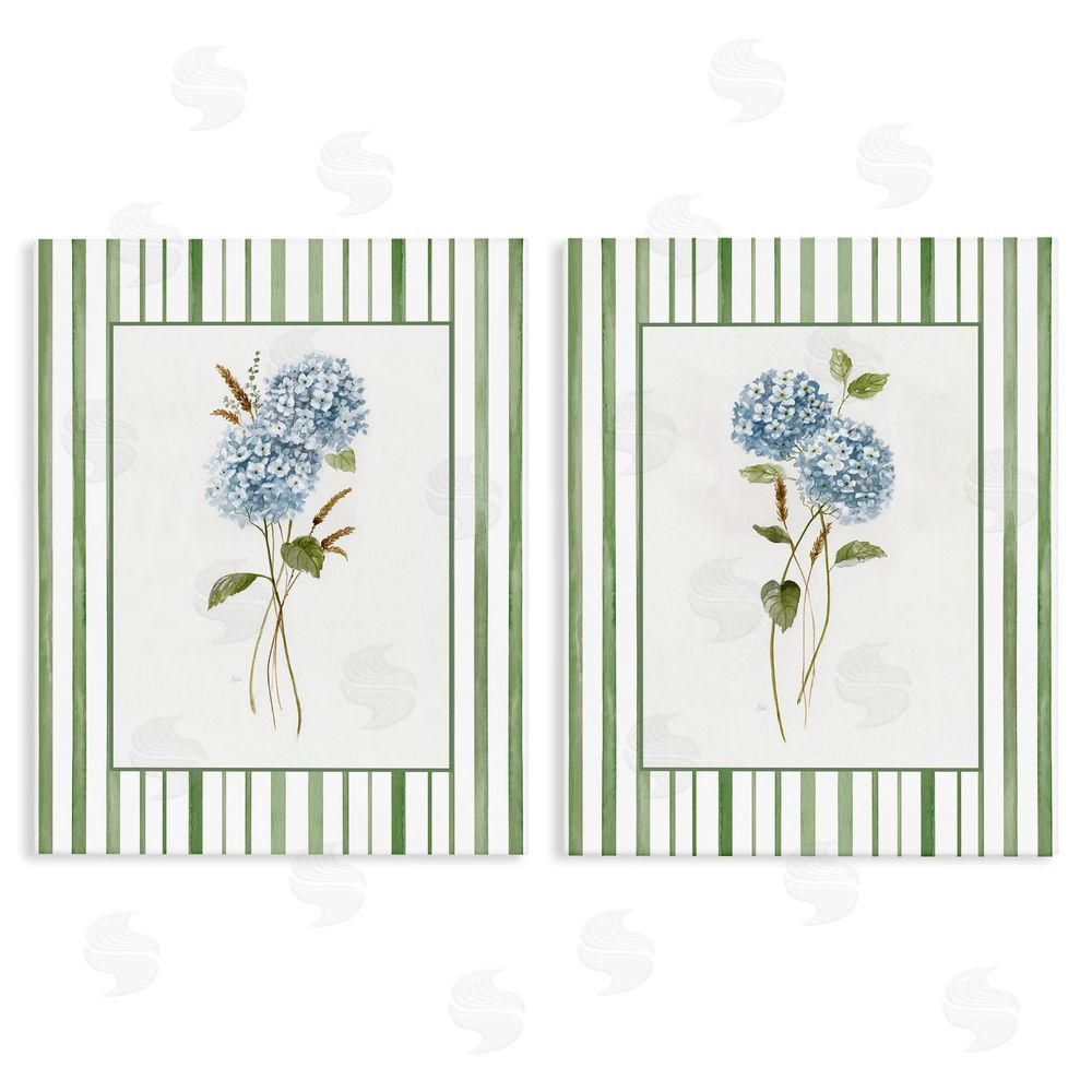 Nan Wheat & Hydrangea Sprigs Stretched Canvas Wall Art Print