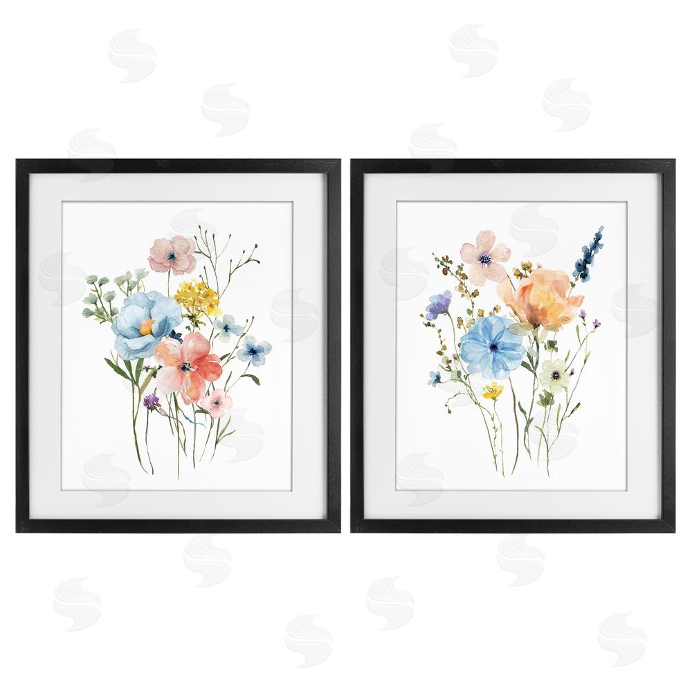 Livi Finn Wildflower Sprig Bundles Black Framed Print Under Glass Wall Art