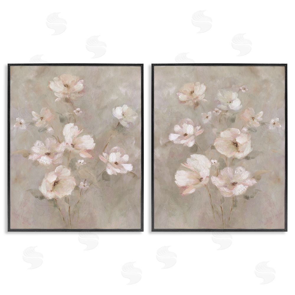 Carol Robinson Arranged Blush Blossoms Black Framed Giclee Wall Art Print