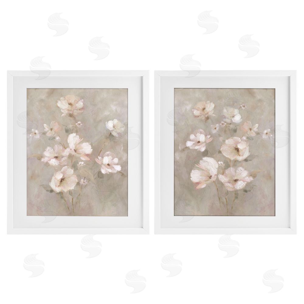 Carol Robinson Arranged Blush Blossoms White Framed Print Under Glass Wall Art