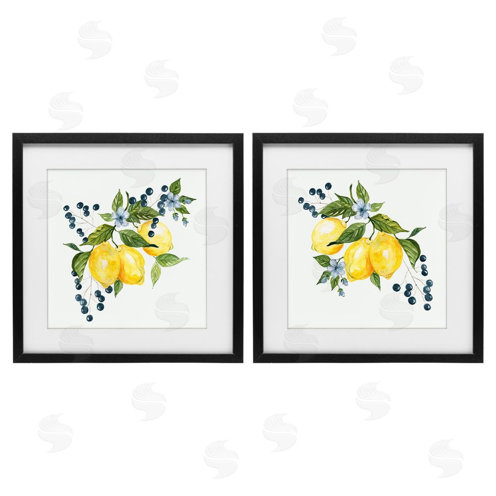 Livi Finn Citrus & Berries Cluster Black Framed Print Under Glass Wall Art