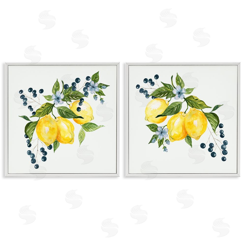 Livi Finn Citrus & Berries Cluster White Framed Giclee Wall Art Print