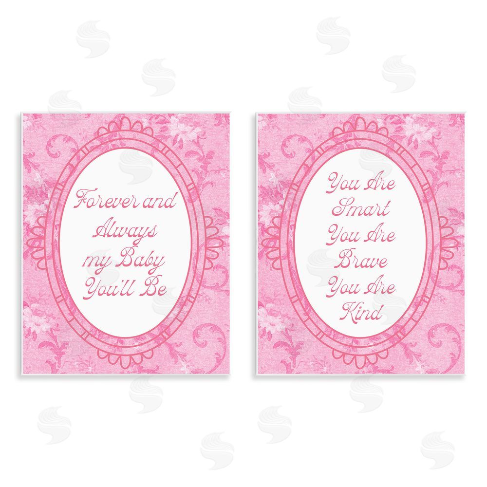 Daphne Polselli Loving Pink Ornate Phrases Wall Plaque Home Decor Art Print