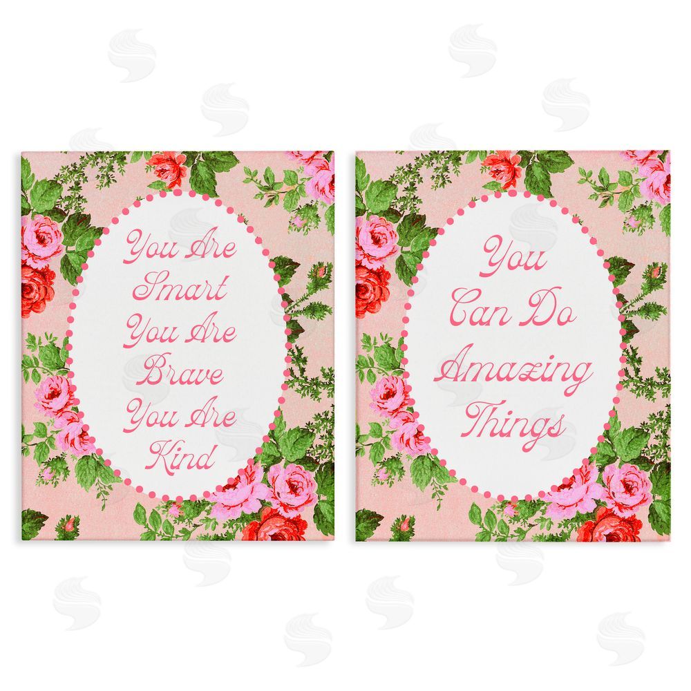 Daphne Polselli Inspirations with Vintage Florals Stretched Canvas Wall Art