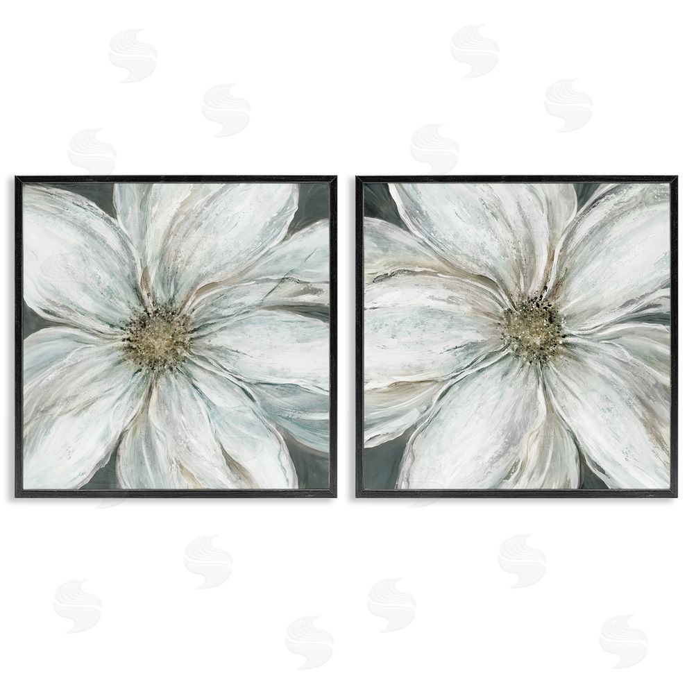 Carol Robinson Soft White Blossoms Closeup Black Framed Giclee Wall Art Print