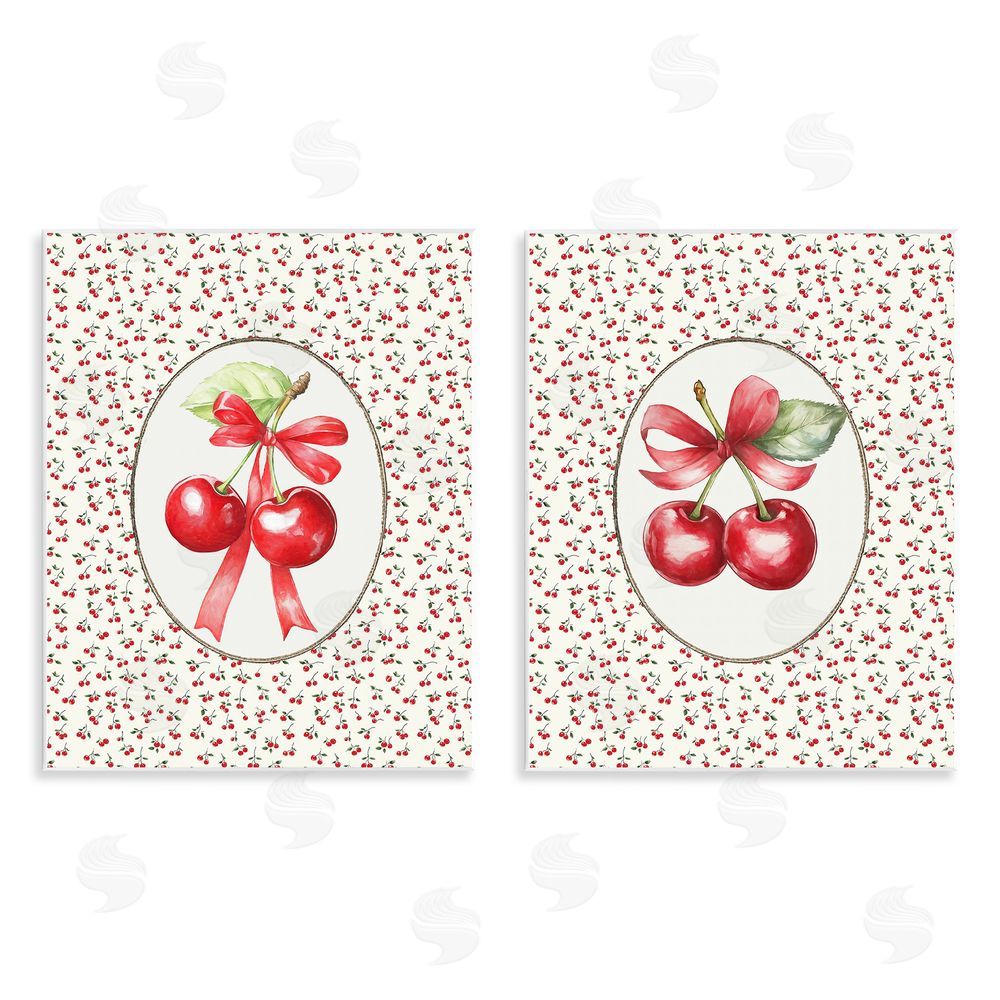 Ramona Murdock Cherries & Berries Vintage Wooden Wall Plaque Art Print