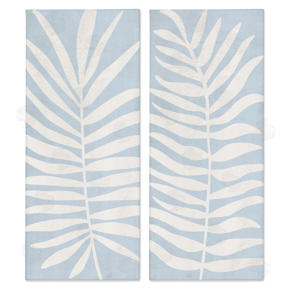 Natalie Carpentieri Soft Palm Leaf Pair Stretched Canvas Wall Art Print