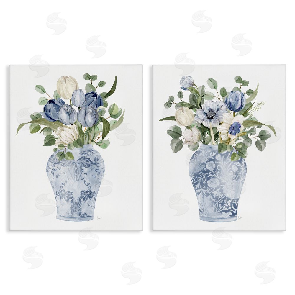 Livi Finn Ornate Vase Tulip Collection Stretched Canvas Wall Art