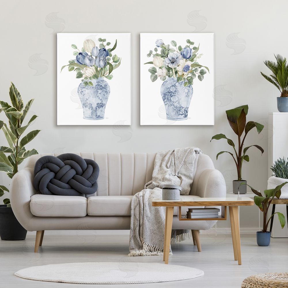 Livi Finn Ornate Vase Tulip Collection Stretched Canvas Wall Art in Room