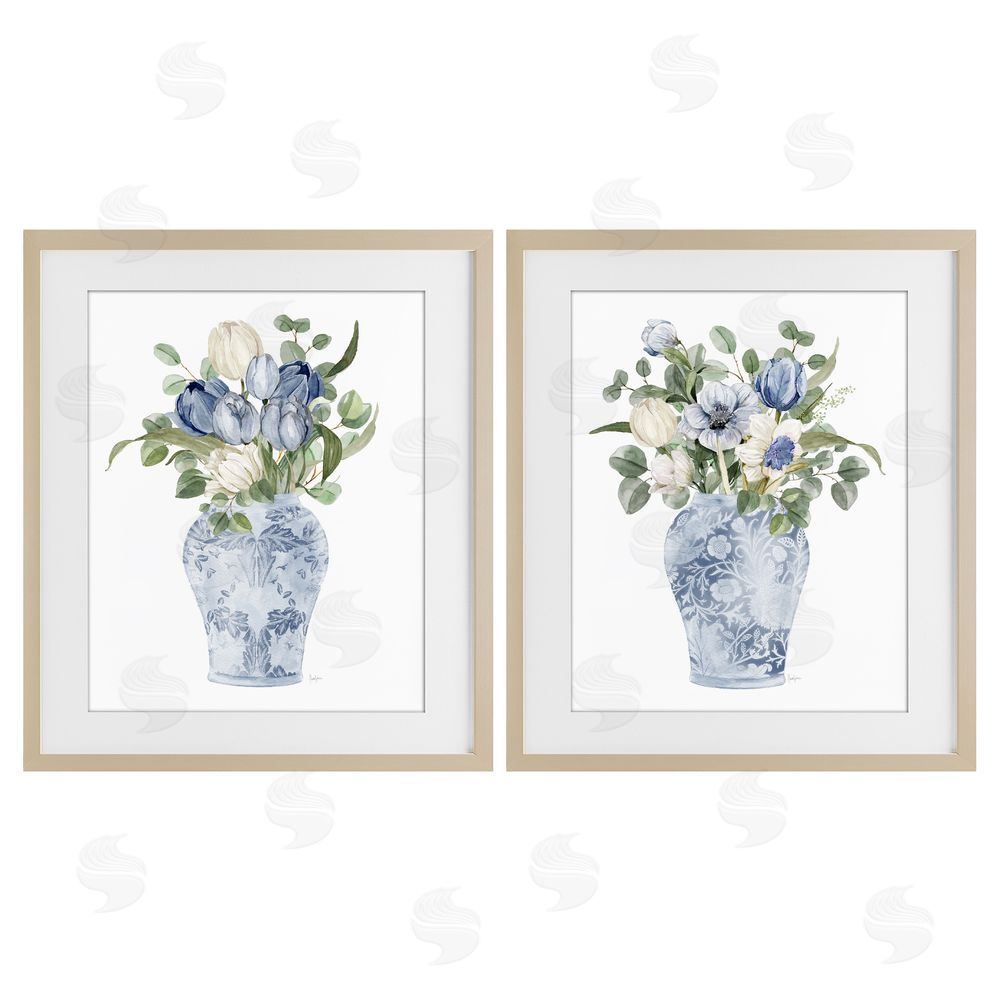 Livi Finn Ornate Vase Tulip Collection Brown Framed Print Under Glass Wall Art