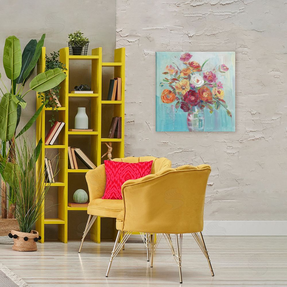Sally Swatland Summer Garden Arrangement Printed Wall Art in Room