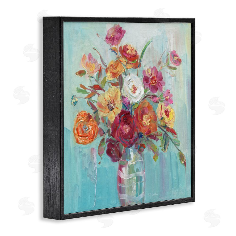 Sally Swatland Summer Garden Arrangement Black Framed Giclee Art Print