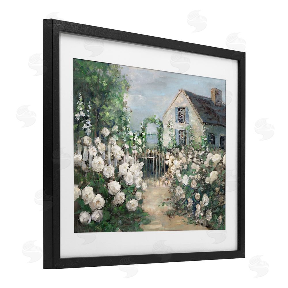Sally Swatland Cottage at the Coast Black Framed Print Under Glass Art