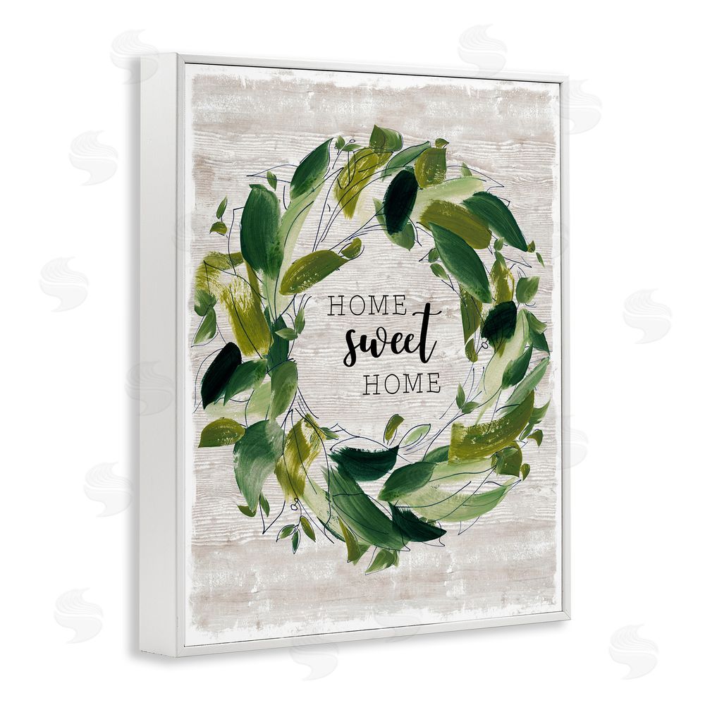 Carol Robinson Sweet Home Rustic Wreath Illustration White Frame Giclee Art Print