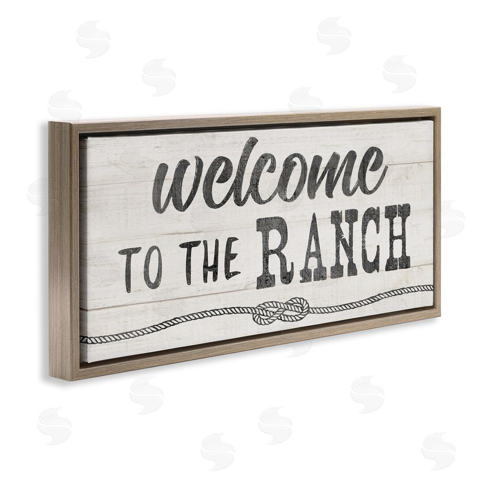 CAD Designs Welcome to the Ranch Brown Floating Frame Canvas Art Print