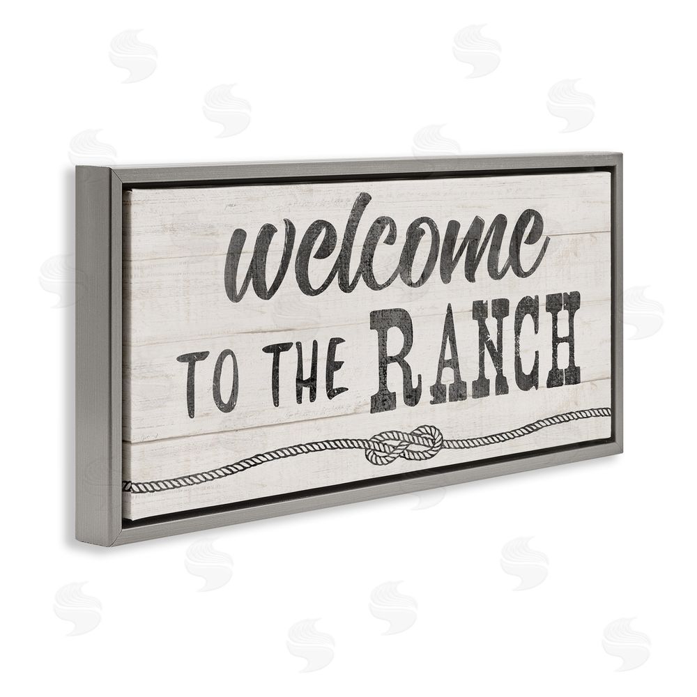 CAD Designs Welcome to the Ranch Gray Floating Frame Canvas Art Print