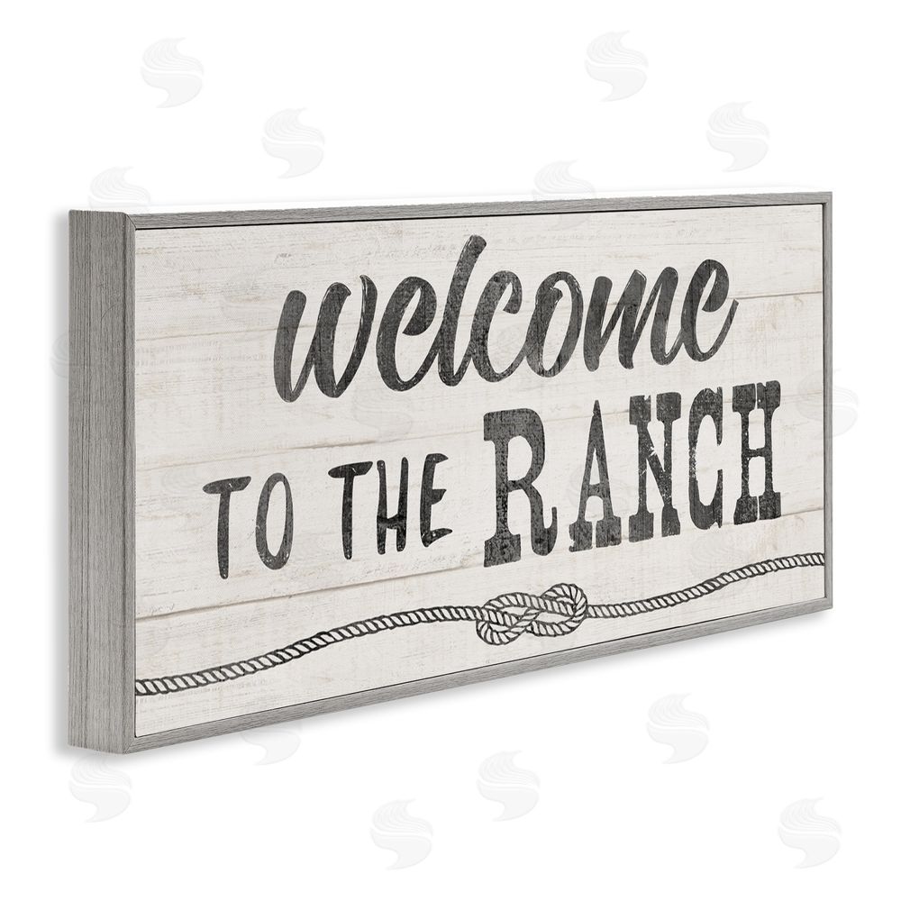 CAD Designs Welcome to the Ranch Gray Framed Giclee Art Print