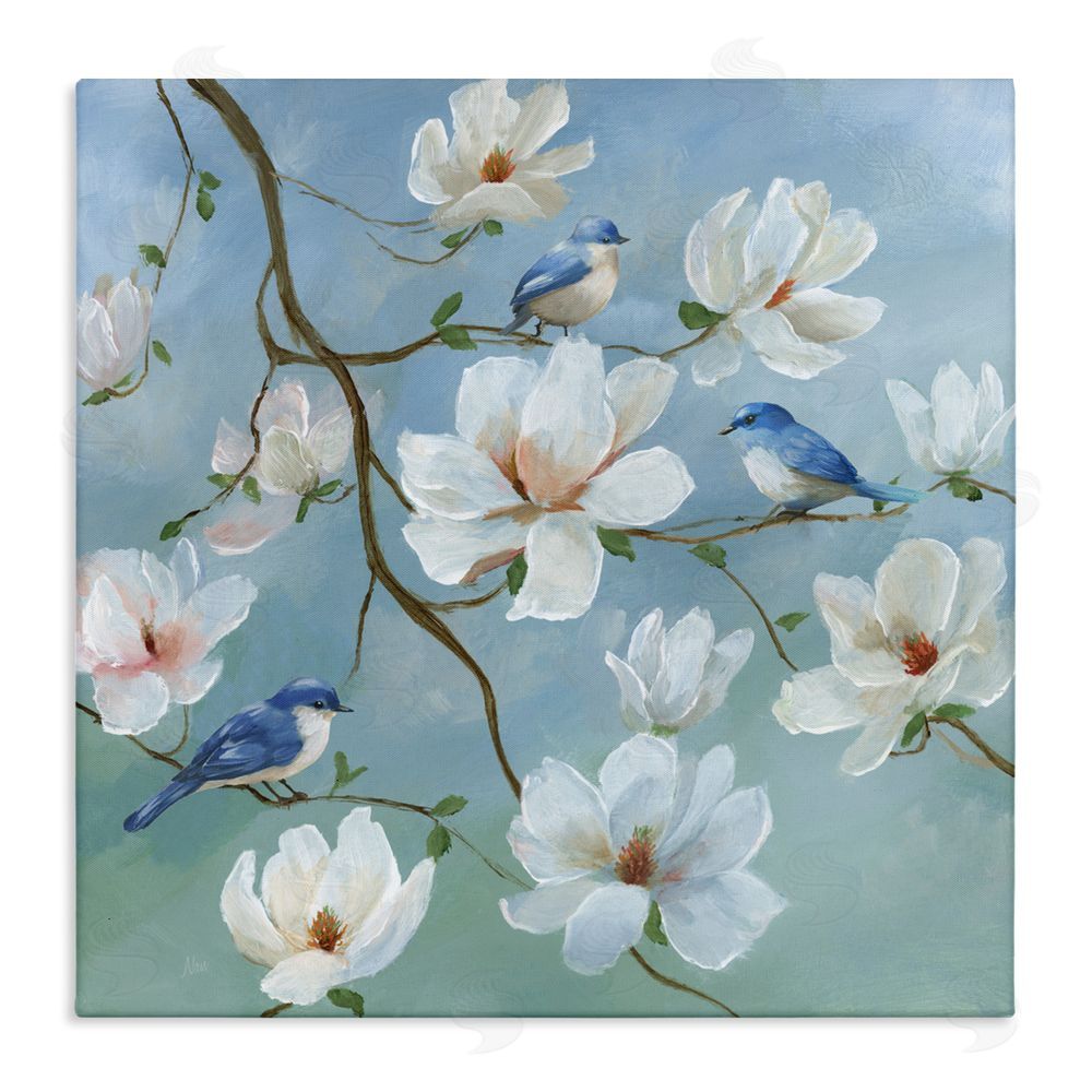 Nan Birds Blooms And Branches Canvas Wall Art Print