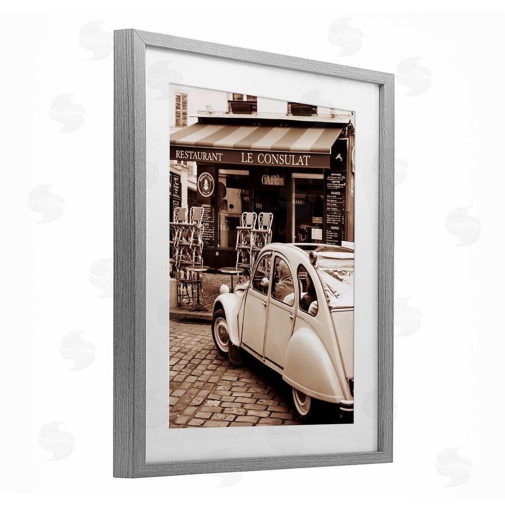 Danita Delimont Vintage Restaurant Storefront Gray Framed Print Under Glass Art