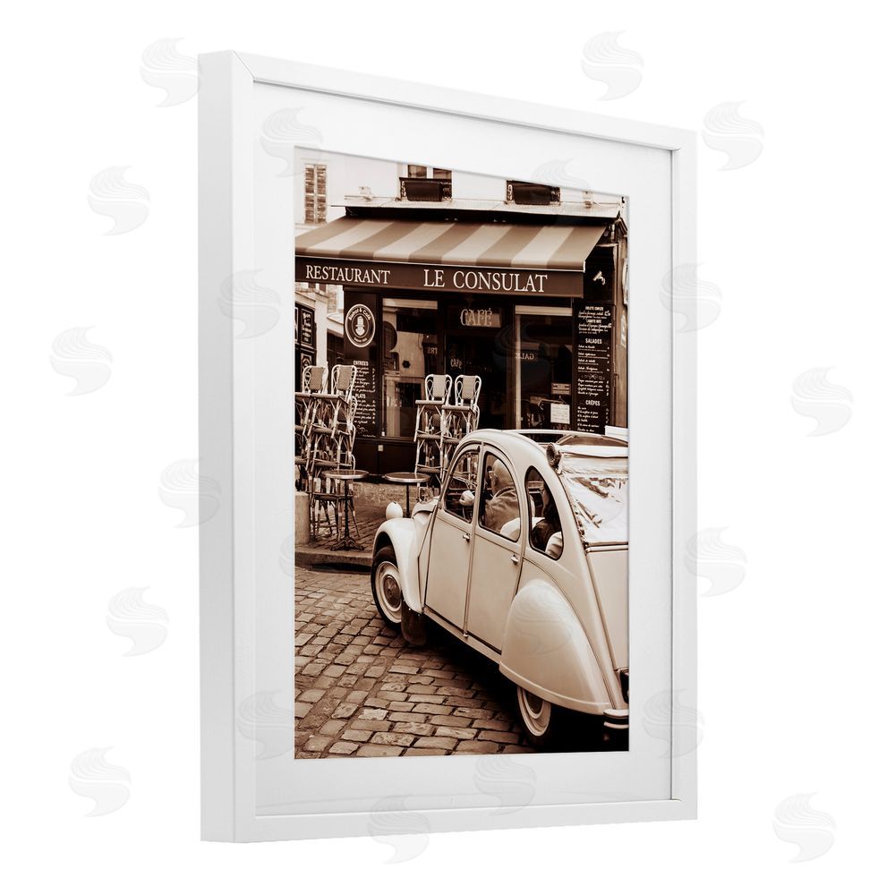 Danita Delimont Vintage Restaurant Storefront White Framed Print Under Glass Art