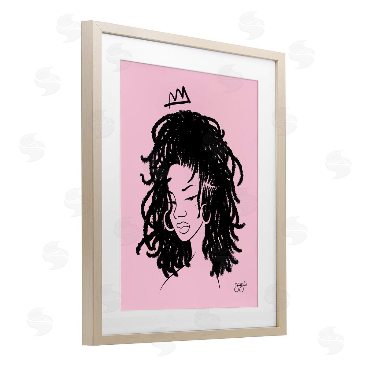 Sierra Siler Pink Liz Portrait Canvas Wall Art Print