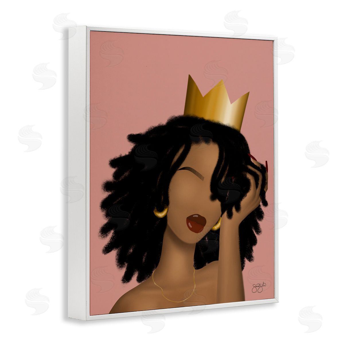 Sierra Siler Pink Reina Portrait Canvas Wall Art Print