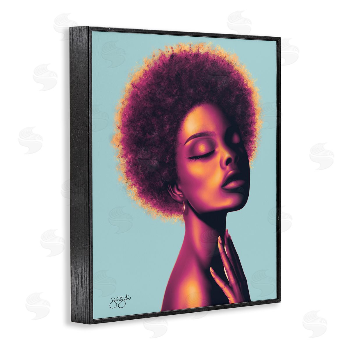 Sierra Siler Blue Maya Portrait Canvas Wall Art Print