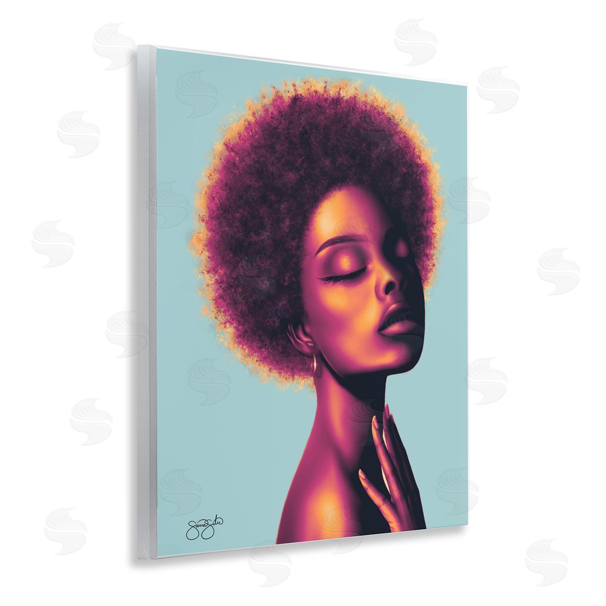 Sierra Siler Blue Maya Portrait Canvas Wall Art Print