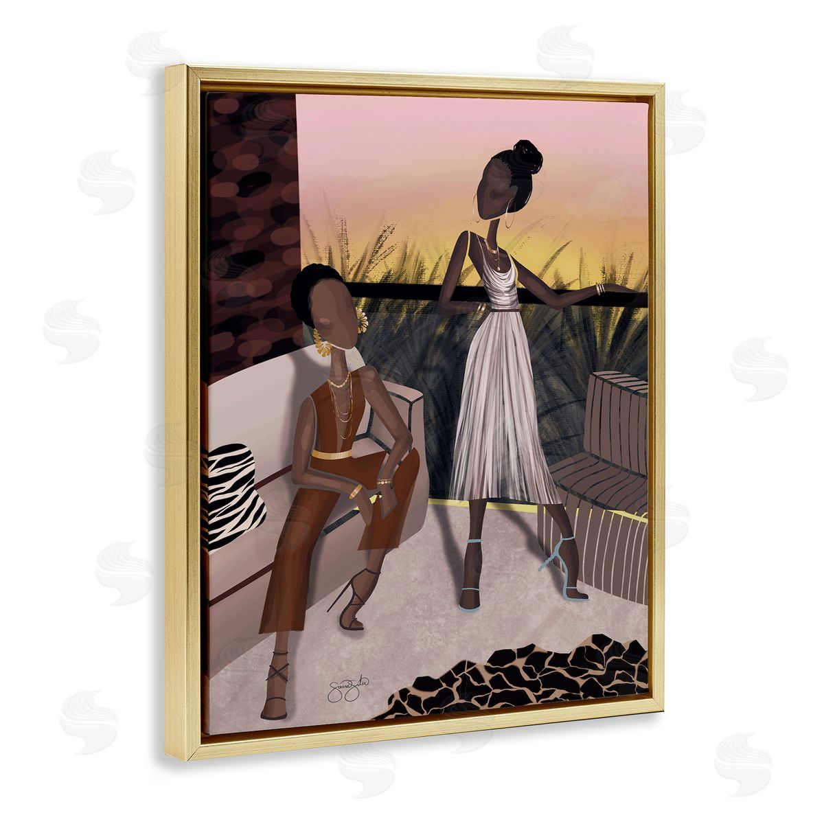 Sierra Siler Sunset Sisters Scenic View Canvas Wall Art Print